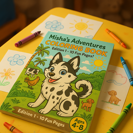 Misha's Adventures Coloring Book | Fun Pages for Ages 4-8